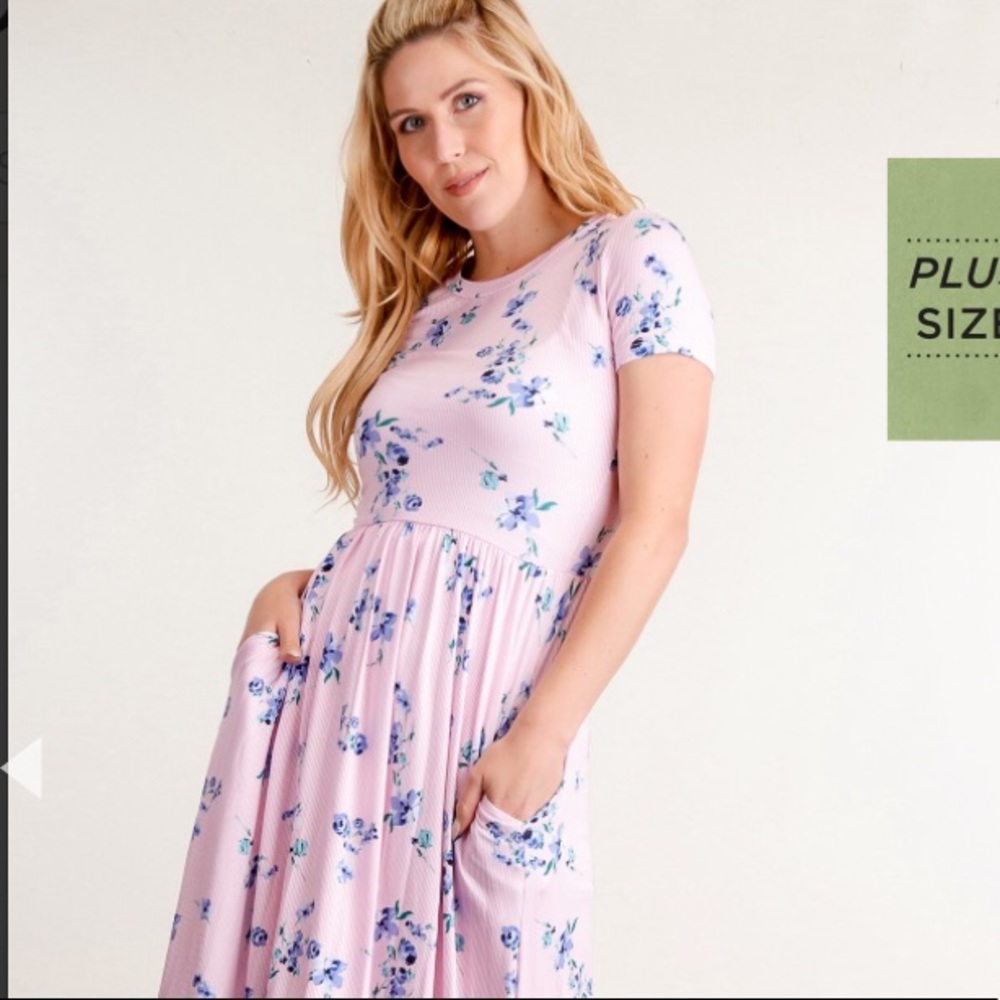***SALE*** Pink Stripe Floral Pocketed Maxi